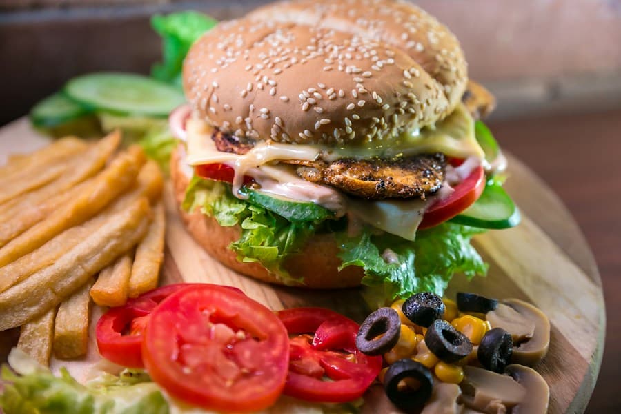 Freshly prepared sandwich